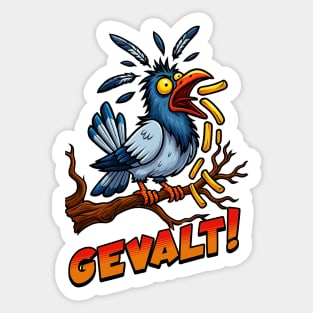 Gevalt - Funny Yiddish Pigeon Scream – Jewish Humor Cartoon Sticker